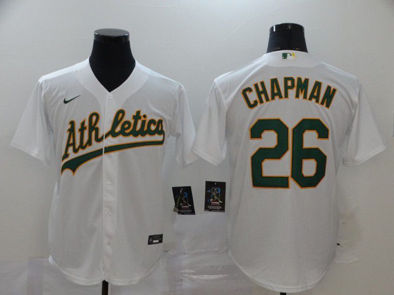 Men Oakland Athletics #26 Chapman White Nike Game MLB Jerseys